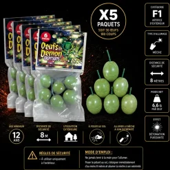 Lot de 5 paquets de Pétards 6 oeufs de démon crépitants