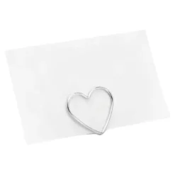 Lot de 10 portes cartes Coeurs, argent, 2,5 cm