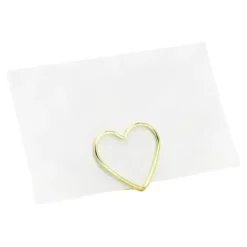 Lot de 10 portes cartes Coeurs, or, 2,5 cm
