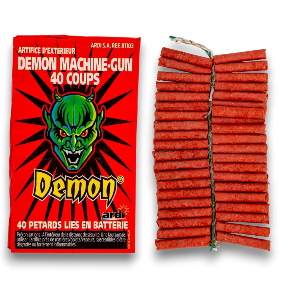 Lot de 10 Pétard DÉMON® MACHINE-GUN 40 COUPS