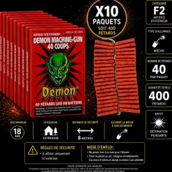 Lot de 10 Pétard DÉMON® MACHINE-GUN 40 COUPS