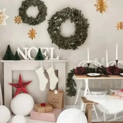 Lot de 6 suspensions Flocon de Neige Or - Noël - ø15/20/25cm