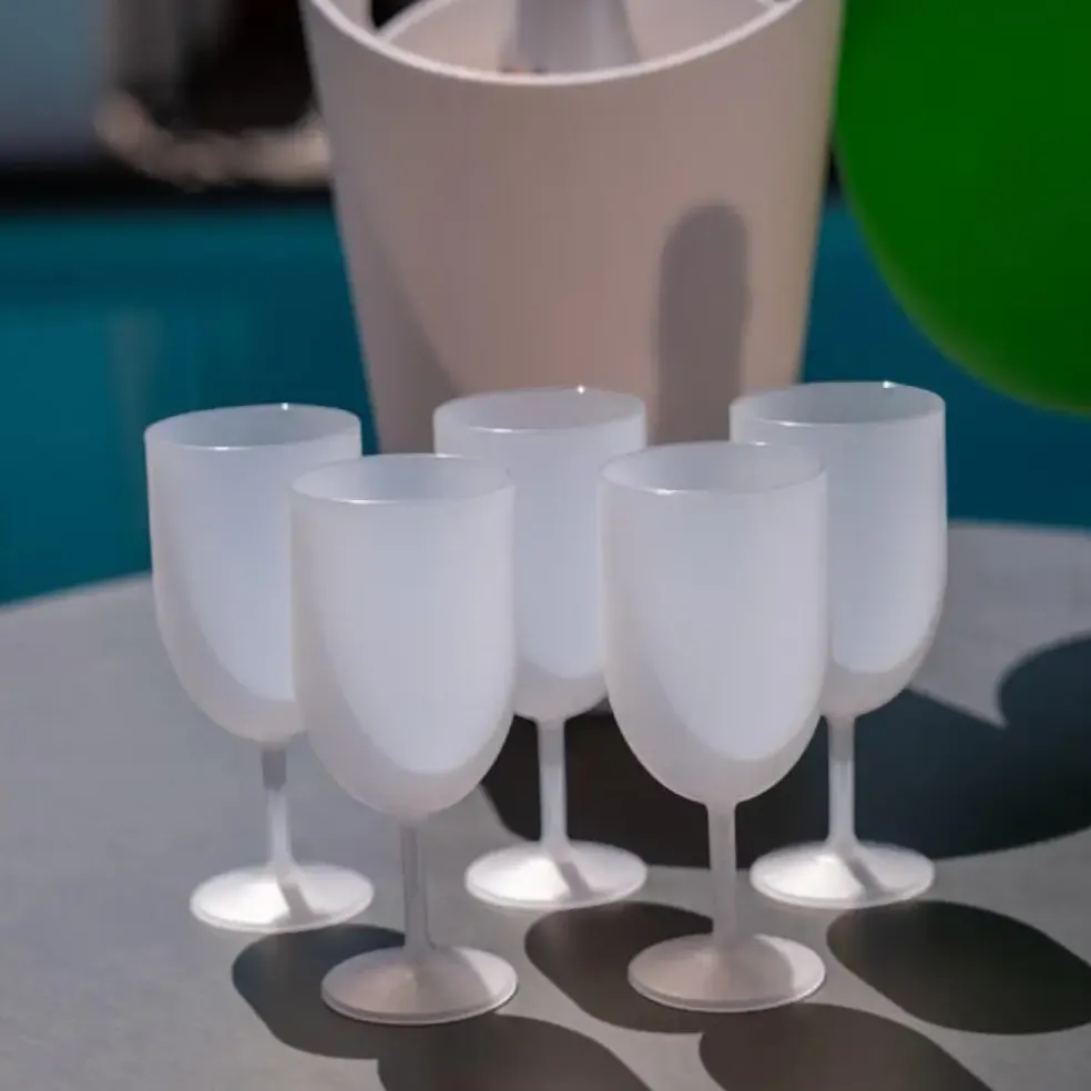 Lot de 50 Verres à Vin Ecocup Effet Givré 12cl (18cl ras bord) Réutilisable - Type Vin, Dégustation, Apéritif