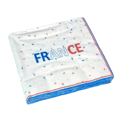 LOT 16 SERVIETTES - ALLEZ LA FRANCE - BLEU BLANC ROUGE 33CM