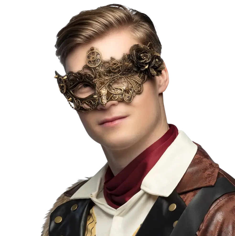 Loup Steamflower Masque Steampunk Cuivre