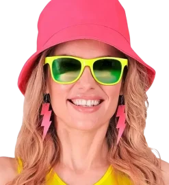 Lunettes néon Jaune fluo années 80 – Verres miroir effet Revo