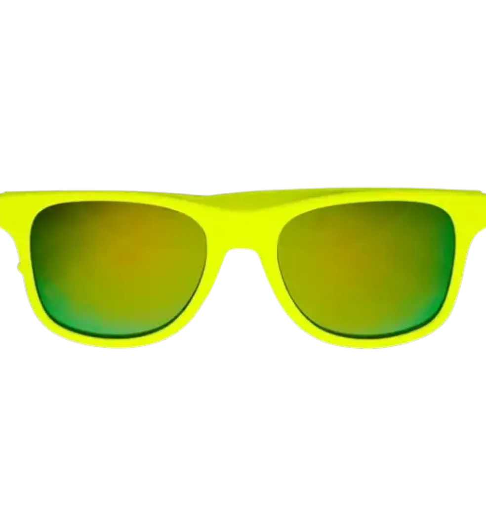 Lunettes néon Jaune fluo années 80 – Verres miroir effet Revo