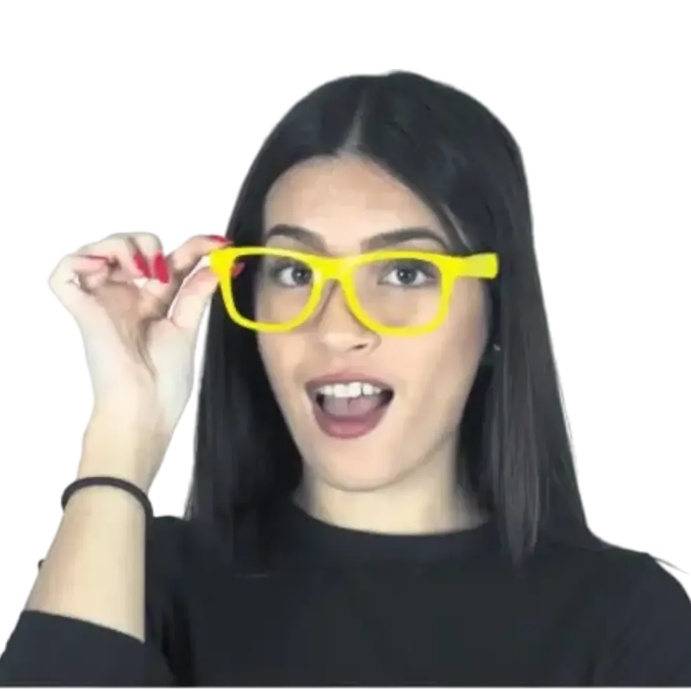 Lunettes Néon Jaunes Sans Verres