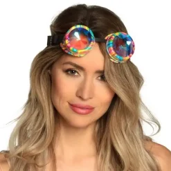 Lunettes Steampunk Arc-en-ciel – Accessoire Déguisement Rétro Futuriste