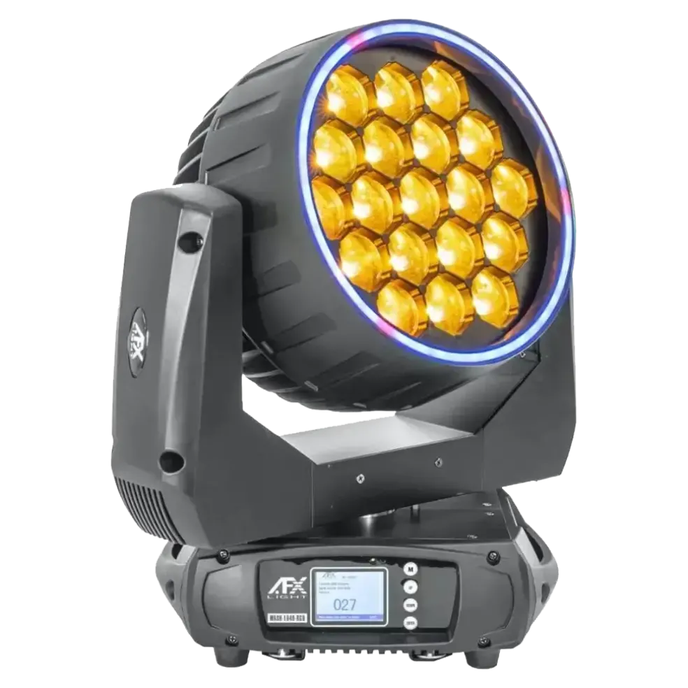 Lyre Wash/Zoom + Effets Anneaux 19x40W RGBW