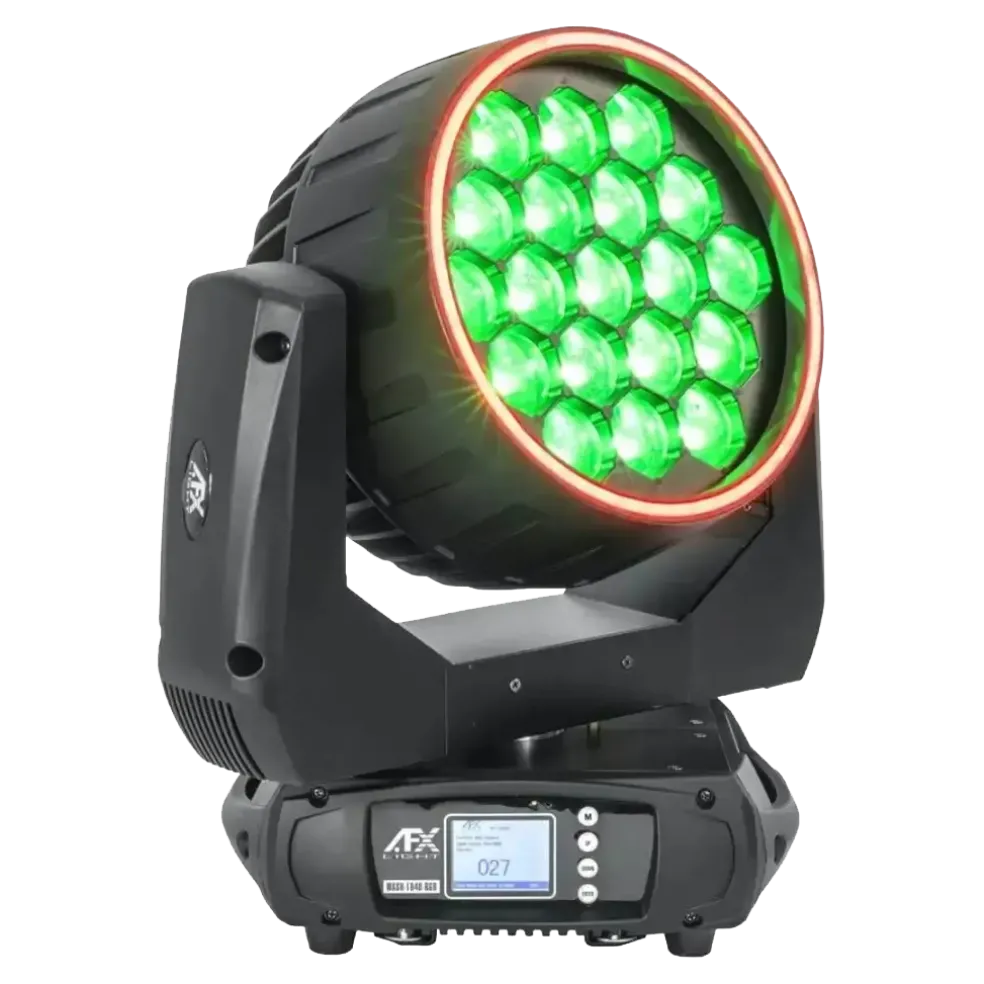 Lyre Wash/Zoom + Effets Anneaux 19x40W RGBW