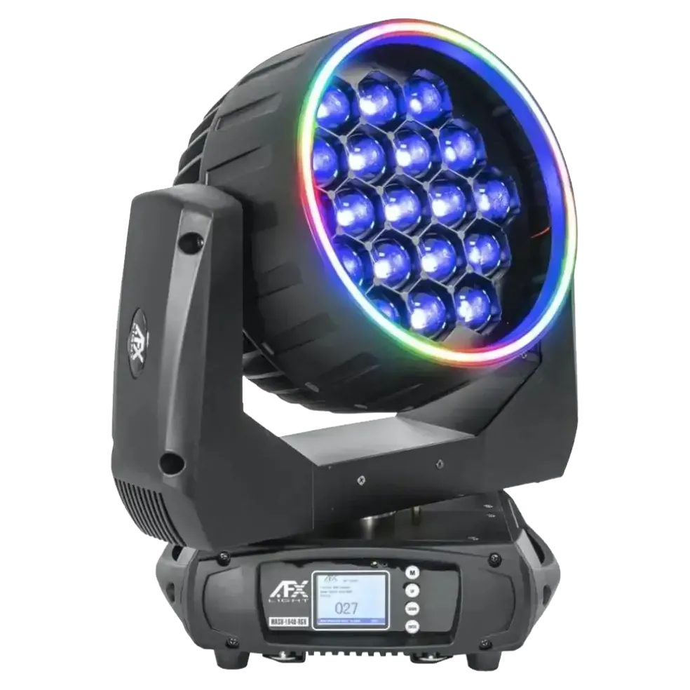 Lyre Wash/Zoom + Effets Anneaux 19x40W RGBW
