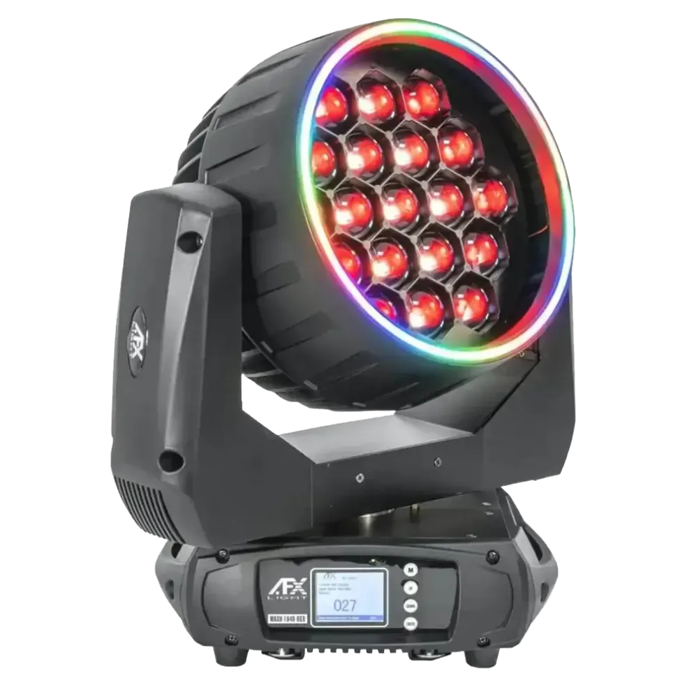 Lyre Wash/Zoom + Effets Anneaux 19x40W RGBW
