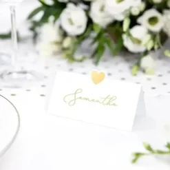 Marque place avec motifs Coeur en Or (Lot de 10)