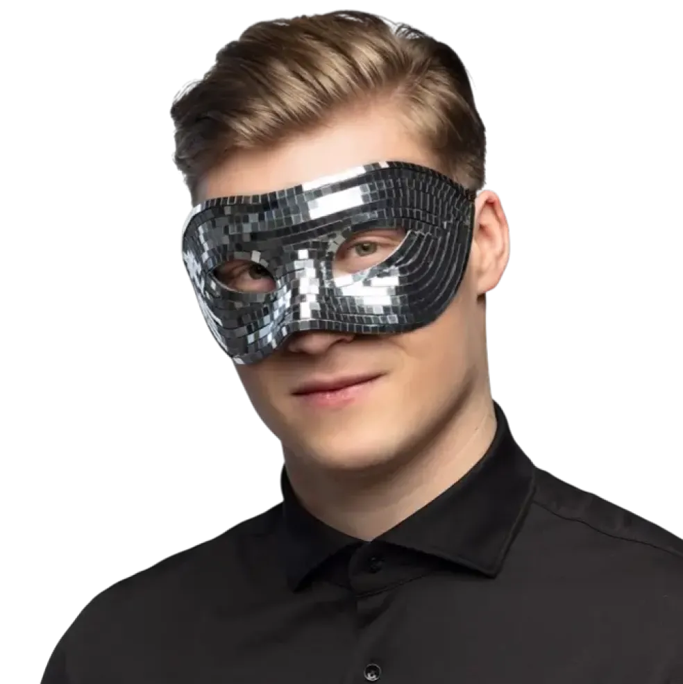 Masque Disco Argent Miroir – Loup Années 80 Accessoire Soirée