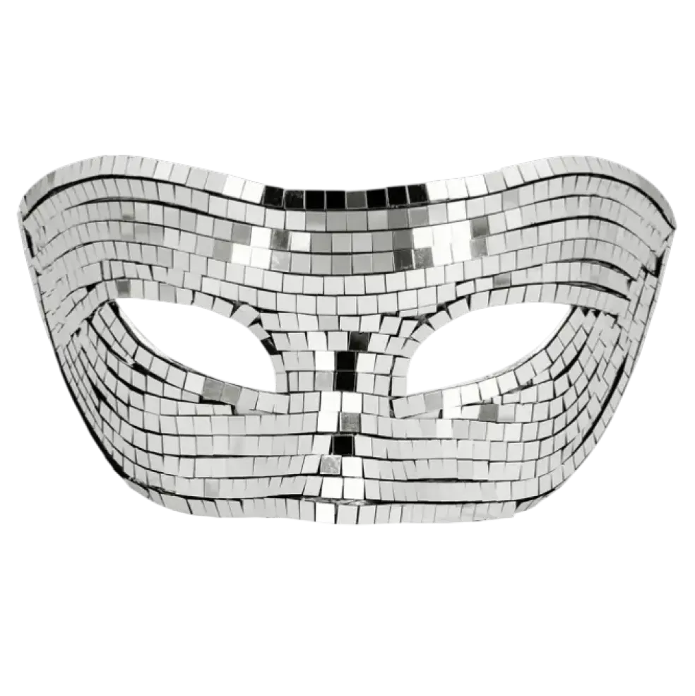 Masque Disco Argent Miroir – Loup Années 80 Accessoire Soirée