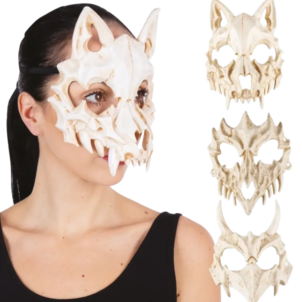Masque Squelette Animaux Adulte – Modèle Aléatoire – Accessoires Halloween