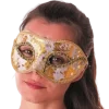 Masque Vénitien Blanc Avec Inscription Or