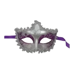Masque Vénitien Violet Avec Contour Argent