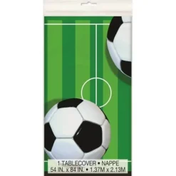 NAPPE FOOTBALL BLANC & VERT - 137X213CM