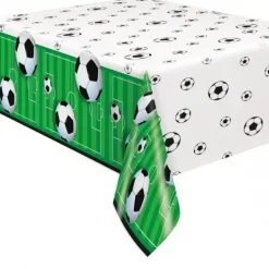 NAPPE FOOTBALL BLANC & VERT - 137X213CM