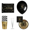 Pack "40ans" noir et or scintillant - 10 personnes