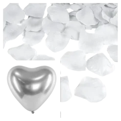 PACK BALLON ET PETALES ARGENT