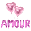 PACK BALLONS AMOUR + 2 BALLONS COEURS ROSE