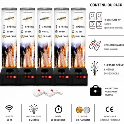 Pack Mariage 4 stations + 5 jets de scène 3 mètres / 60 sec