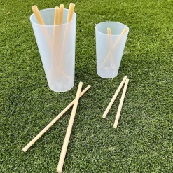 Paille Cocktail « Small » en Fibre Végétale 15cm ø6mm – Certifiée alimentaire et réutilisable (Lot de 250)