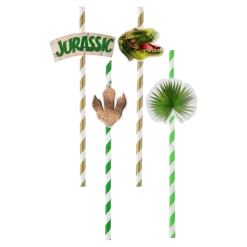 Paille Dinosaure T Rex - Lot de 8