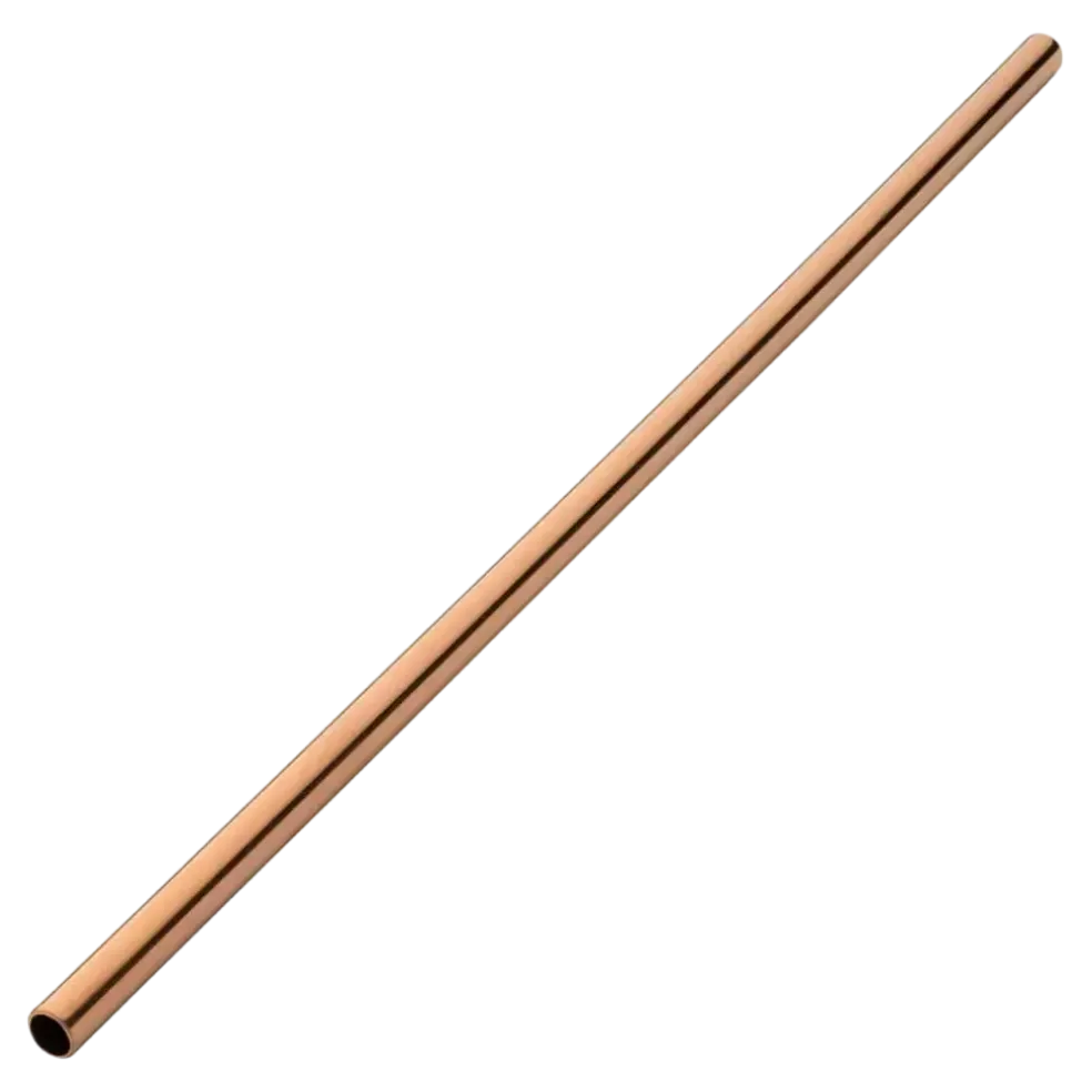 Paille inox réutilisable Or rose 21,5cm /ø6mm (12pcs)