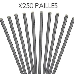 Paille papier noire métallisée 20cm /ø6mm (250 pcs)