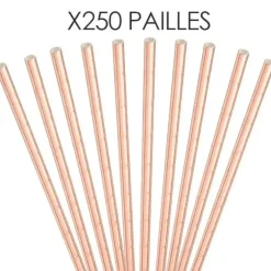 Paille papier Or rose 20cm /ø6mm (250 pcs)