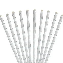 Paille papier rayée Argent/Silver 20cm /ø6mm (250 pcs)