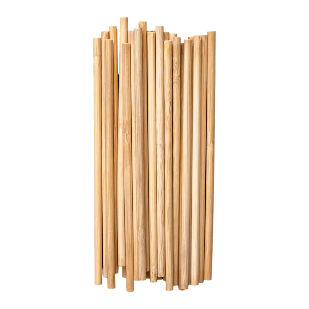 Paille réutilisable Bambou 20cm Ø6mm - Lot de 25