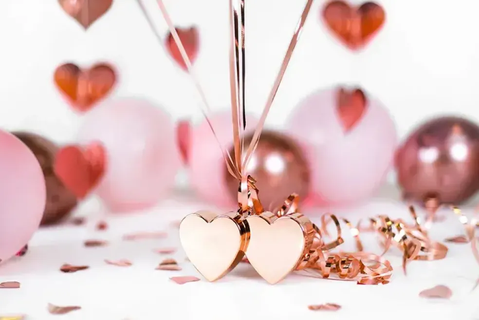 Poids pour Ballons Cœurs Rose Gold 137 g – Accessoire Décoration Ballons