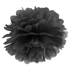 Pompon en papier noir 25cm