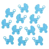 12 poussettes bleues en plastique 4x3,5cm