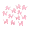 12 poussettes roses en plastique 4x3,5cm