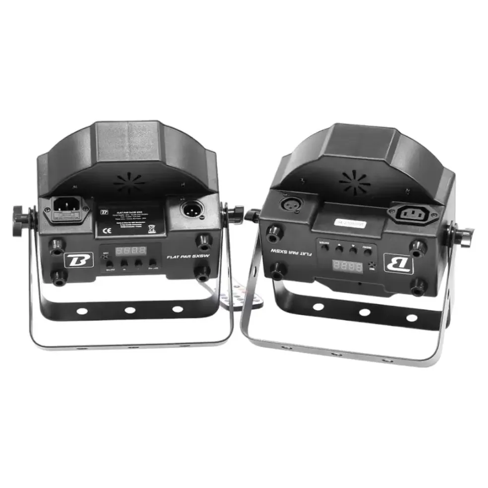 2 PROJECTEURS LED - FLAT PAR 5X5W 4IN1 SET - BOOMTONE DJ
