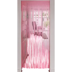 Rideau à Franges Aluminium Rose Fluo UV – Décoration Porte Soirée Néon 200 × 100 cm