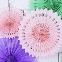 Rosaces décoratives, rose clair, 20-30 cm (Lot de 3)