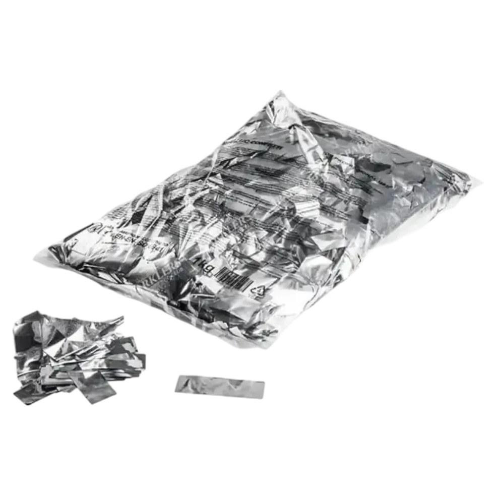 Sac 1KG confettis argent métallique
