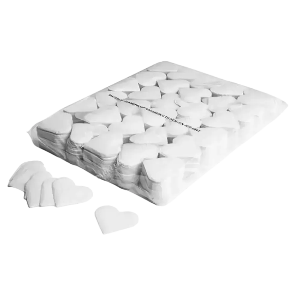 Sac 1KG confettis coeur blanc