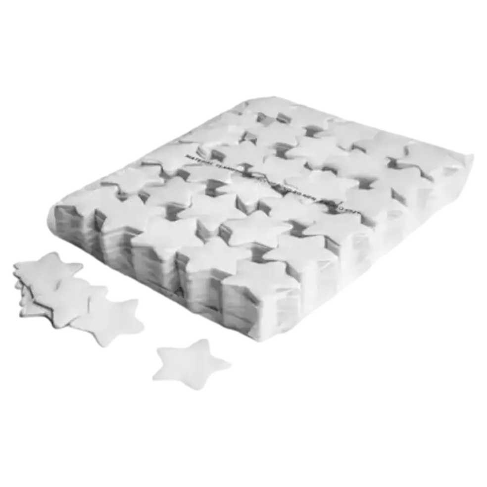Sac 1KG confettis étoiles Blanc - Ø 55 mm