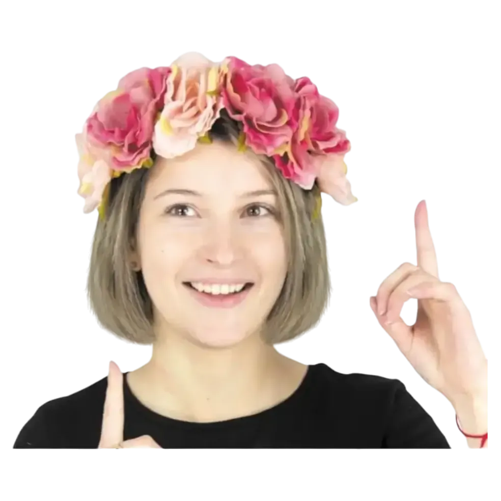 Serre Tête à Fleurs Roses Vintage