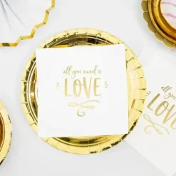 Serviette en papier blanche All you Need is Love (Lot de 20)
