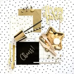 Serviette en papier blanche avec étoile or (lot de 20)