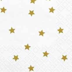 Serviette en papier blanche avec étoile or (lot de 20)